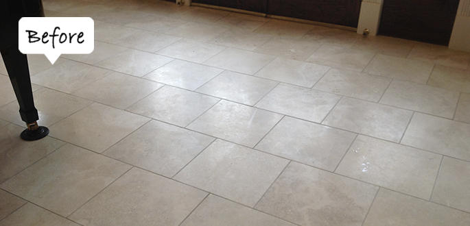 Sir Grout Westchester Travertine Before Honing and Polishing