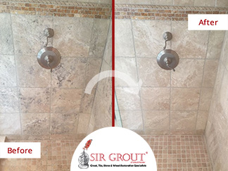 Before and After Picture of a Stone Honing Service in Thornwood, NY