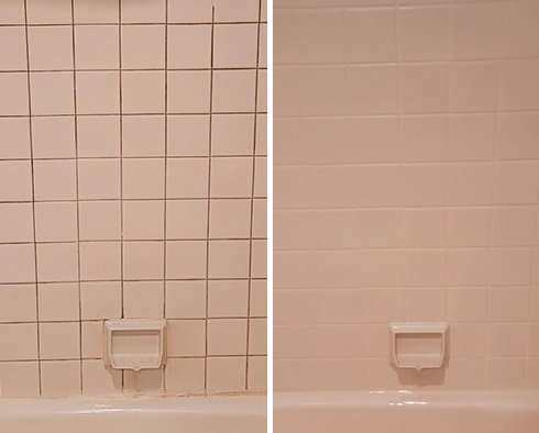 Tubshower Before and After Our Grout Cleaning in Bronxville, NY