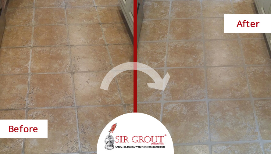 Before & After Grout Recoloring in South Salem, NY