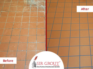 Before and After Picture of a Tile Cleaning Service in Armonk, New York