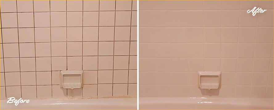 Tubshower Before and After Our Grout Cleaning in Bronxville, NY