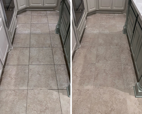 Floor Before and After a Tile Sealing in Armonk, NY