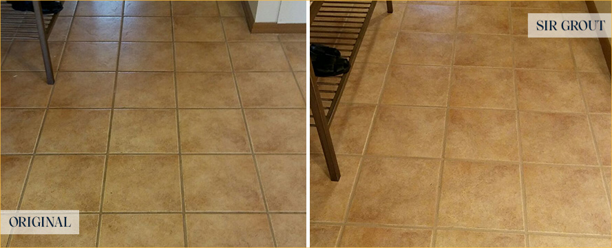 Floor Before and After a Flawless Grout Cleaning in Yonkers, NY